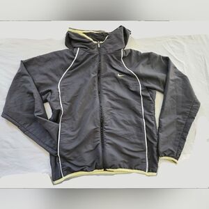Nike Gray Zip-Up Hoodie with Yellow Accents (sz large)